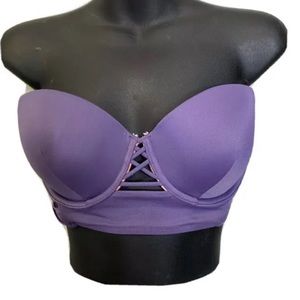 34D sexy Purple Victoria secret bikini top purple bandeau bomb push up